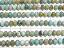 [Video]Turquoise AA Faceted Button Rondelle 6x6x4mm 1strand beads (aprx.15inch/37cm)