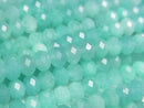 [Video] High Quality! Amazonite Silica AA++ Faceted Button Rondelle 5.5x5.5x4.5mm 1strand beads (approx. 15 inches/37 cm)