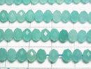 [Video] High Quality! Amazonite Silica AA++ Faceted Button Rondelle 5.5x5.5x4.5mm 1strand beads (approx. 15 inches/37 cm)