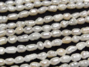 [Video] Fresh Water Pearl AA Rice-Baroque 4x3x3mm White 1strand beads (approx. 14 inches/34 cm)