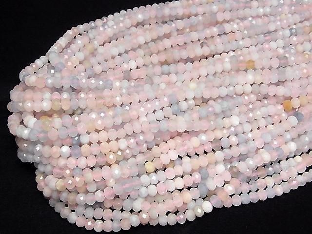 [Video] High Quality! Beryl Mix (Multicolor Aquamarine) AA++ Faceted Button Rondelle 6x6x4mm 1strand beads (approx. 15 inches/37 cm)