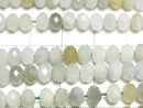 [Video] High Quality! Burmese Jadeite AA+ Faceted Button Rondelle 6x6x4mm 1strand beads (approx. 15 inches/37 cm)