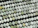 [Video] High Quality! Burmese Jadeite AA+ Faceted Button Rondelle 6x6x4mm 1strand beads (approx. 15 inches/37 cm)