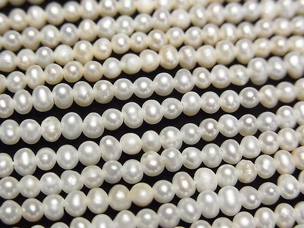 [Video] Fresh Water Pearl AA Potato 3mm White 1strand beads (approx. 14 inches/34 cm)