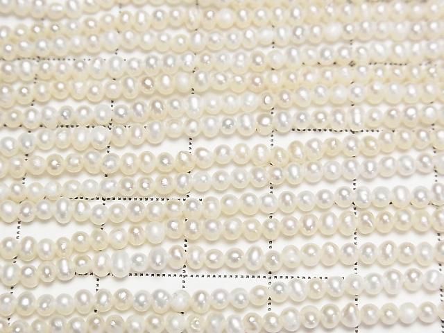 [Video] Fresh Water Pearl AA Potato 3mm White 1strand beads (approx. 14 inches/34 cm)