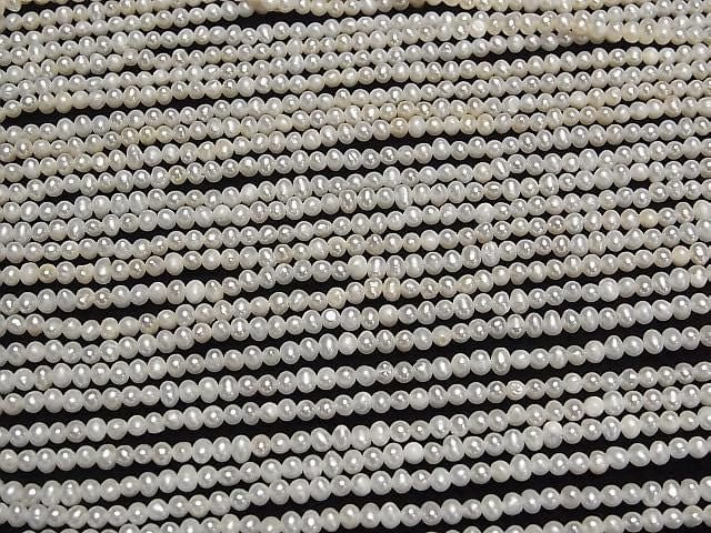 [Video] Fresh Water Pearl AA Potato 3mm White 1strand beads (approx. 14 inches/34 cm)