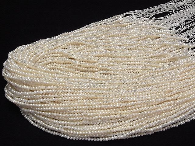 [Video] Fresh Water Pearl AA Potato 3mm White 1strand beads (approx. 14 inches/34 cm)