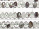 [Video] High Quality! Garden Quartz AA++ Faceted Button Rondelle 6x6x4mm 1strand beads (approx. 14 inches/35 cm)