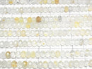 [Video] High Quality! Natural White Topaz AA Faceted Button Rondelle 6x6x4mm 1strand beads (approx. 15 inches/37 cm)