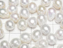[Video] Fresh Water Pearl AA++ Loose Stone Drop 10-13mm Half Drilled Hole White 5pcs