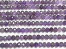 [Video]High Quality! Amethyst Faceted Button Rondelle 6x6x4mm 1strand beads (aprx.15inch/37cm)