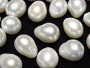 [Video] Fresh Water Pearl AA++ Loose Stone Drop 12-14mm Half Drilled Hole White 3pcs