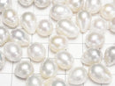 [Video] Fresh Water Pearl AA++ Loose Stone Drop 12-14mm Half Drilled Hole White 3pcs