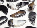 [Video] Black Stripe Agate Angel Wing 44x20mm 2pcs