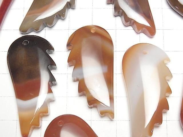 [Video] Carnelian, Sardonyx Angel Wing 44x20mm 2pcs