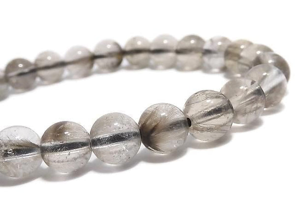 [Video][One of a kind] Platinum Rutilated Quartz AAA- Round 6.5mm Bracelet NO.103