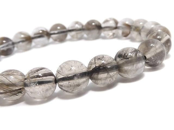 [Video][One of a kind] Platinum Rutilated Quartz AAA- Round 7mm Bracelet NO.106