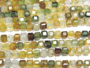 [Video] High Quality! Brown-Green Tourmaline AA+ Cube Shape 3x3x3mm 1strand beads (approx. 15 inches/37 cm)