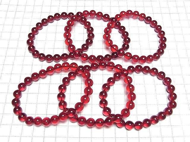 [Video] Red Amber Round 8mm Bracelet