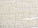 [Video] Fresh Water Pearl AA+ Rice 4x3x3mm White 1strand beads (approx. 14 inches/34 cm)