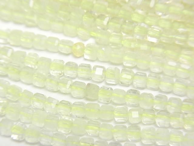 [Video]High Quality! Lemon Quartz AA++ Cube Shape 2x2x2mm 1strand beads (aprx.15inch/37cm)
