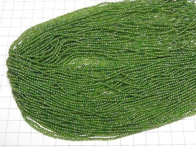 [Video] High Quality! Chrome Diopside AAA- Faceted Round 2mm 1strand beads (approx. 15 inches/37 cm)