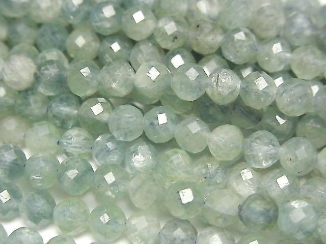 [Video] Blue-Green Kyanite AA++ Faceted Round 5mm Half or 1strand beads (approx. 15 inches/36 cm)