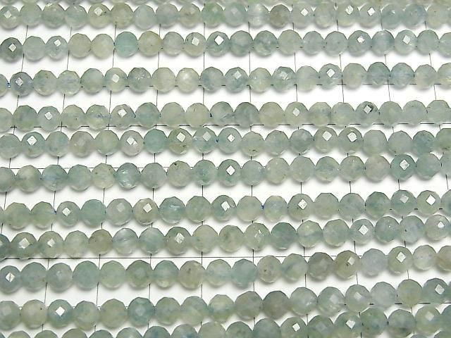 [Video] Blue-Green Kyanite AA++ Faceted Round 5mm Half or 1strand beads (approx. 15 inches/36 cm)