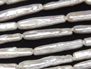 [Video] Fresh Water Pearl AA Stick 20-25mm White 1strand beads (approx. 15 inches/37 cm)
