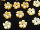 [Video] High Quality Yellow Shell AAA Flower 8mm Center Hole 4pcs