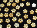 [Video] High Quality Yellow Shell AAA Flower 8mm Center Hole 4pcs