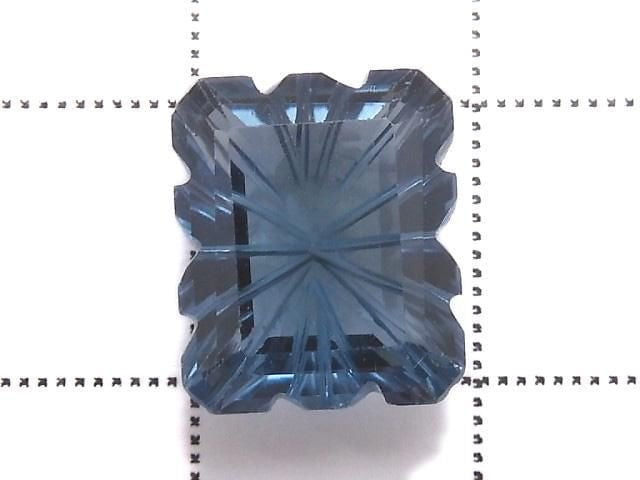 [Video][One of a kind] London Blue Topaz AAA Loose stone Carved Faceted 1pc NO.10