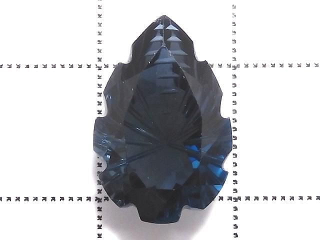 [Video][One of a kind] London Blue Topaz AAA Loose stone Carved Faceted 1pc NO.11