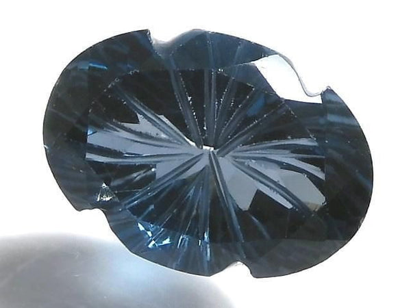 [Video][One of a kind] London Blue Topaz AAA Loose stone Carved Faceted 1pc NO.12