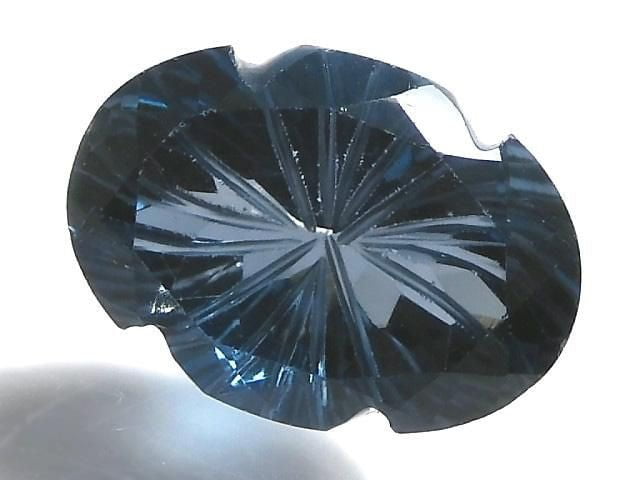 [Video][One of a kind] London Blue Topaz AAA Loose stone Carved Faceted 1pc NO.12