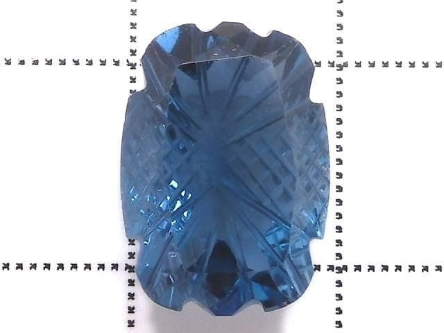 [Video][One of a kind] London Blue Topaz AAA Loose stone Carved Faceted 1pc NO.15