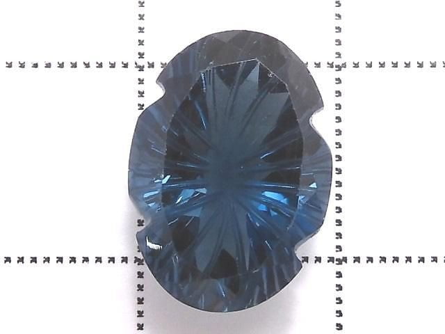 [Video][One of a kind] London Blue Topaz AAA Loose stone Carved Faceted 1pc NO.19