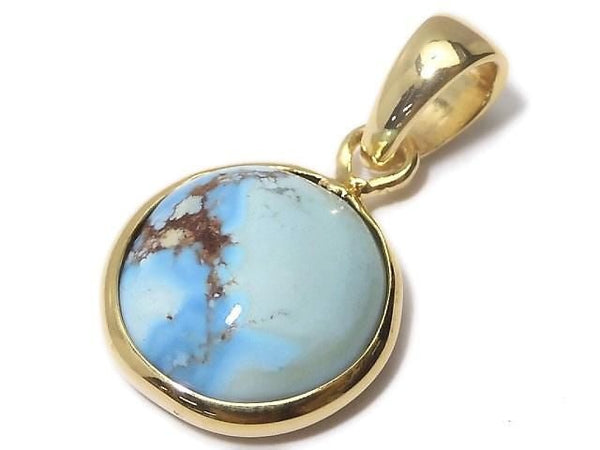 [Video][One of a kind] Kazakhstan Golden Hill Turquoise Pendant 18KGP NO.32