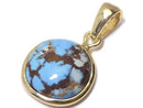 [Video][One of a kind] Kazakhstan Golden Hill Turquoise Pendant 18KGP NO.33