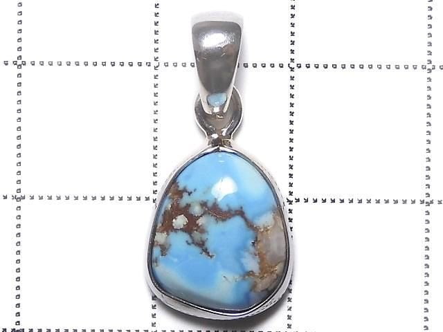 [Video][One of a kind] Kazakhstan Golden Hill Turquoise Pendant Silver925 NO.36