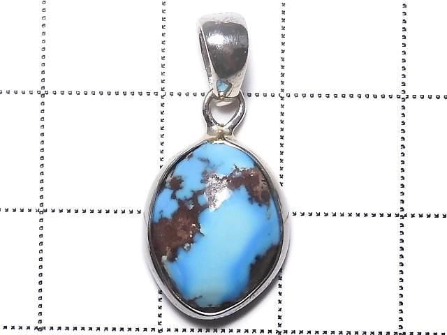 [Video][One of a kind] Kazakhstan Golden Hill Turquoise Pendant Silver925 NO.38
