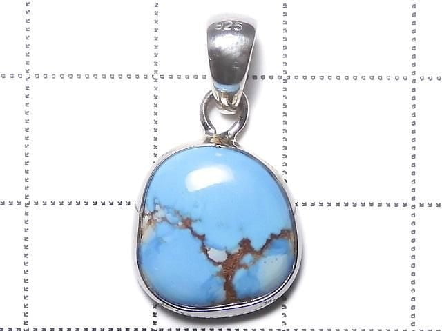 [Video][One of a kind] Kazakhstan Golden Hill Turquoise Pendant Silver925 NO.39