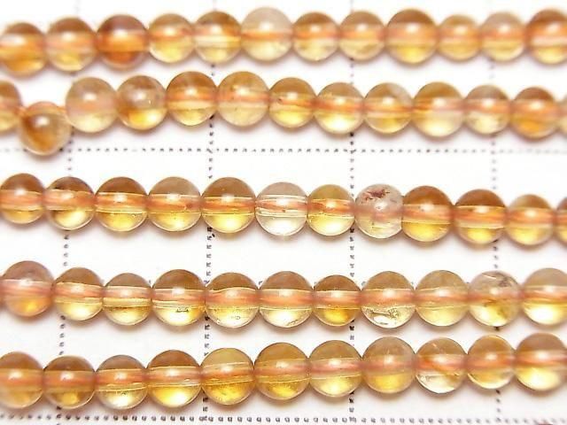 [Video] Phantom Citrine AA+ Round 4mm 1strand beads (approx. 15 inches/36 cm)