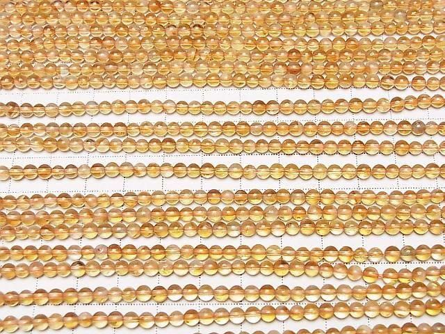 [Video] Phantom Citrine AA+ Round 4mm 1strand beads (approx. 15 inches/36 cm)