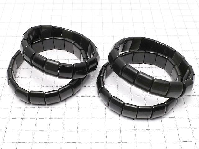 [Video] Rainbow Obsidian AAA 2-Hole Rectangle 14x11x5.5mm 1strand (Bangle Bracelet)