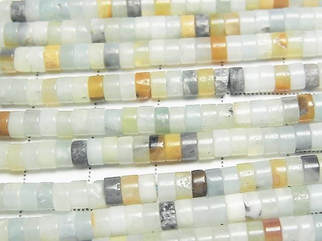 [Video] Mixed Amazonite Rondelle (Heishi) 4x4x2mm 1strand beads (approx. 15 inches/36 cm)