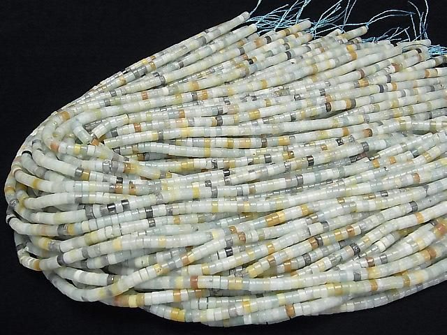 [Video] Mixed Amazonite Rondelle (Heishi) 4x4x2mm 1strand beads (approx. 15 inches/36 cm)