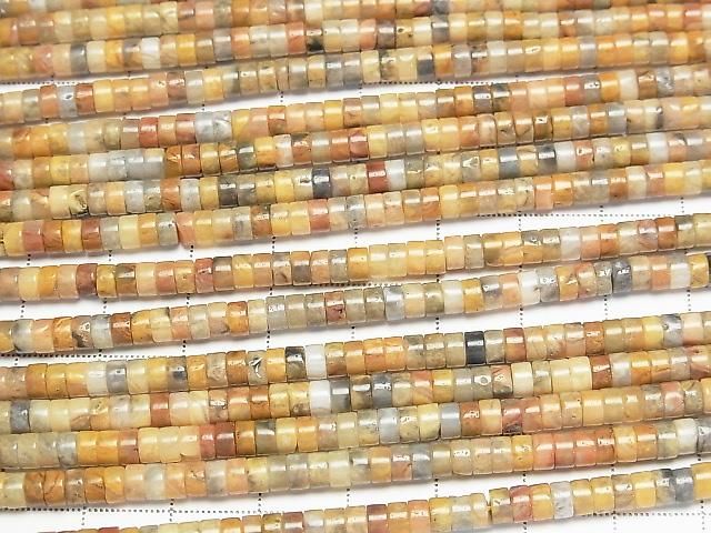 [Video] Crazy Lace Agate Rondelle (Heishi) 4x4x2mm 1strand beads (approx. 15 inches/36 cm)