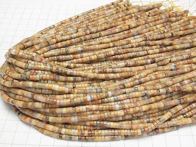 [Video] Crazy Lace Agate Rondelle (Heishi) 4x4x2mm 1strand beads (approx. 15 inches/36 cm)