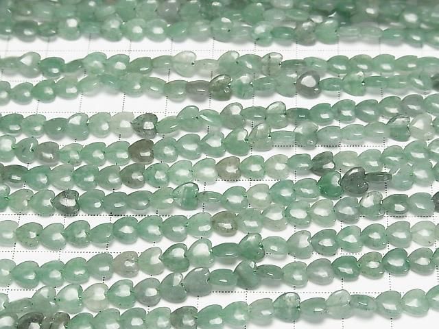 [Video] Green Aventurine Vertical Hole Heart Beads 6x6mm 1strand (approx. 15 inches/36 cm)